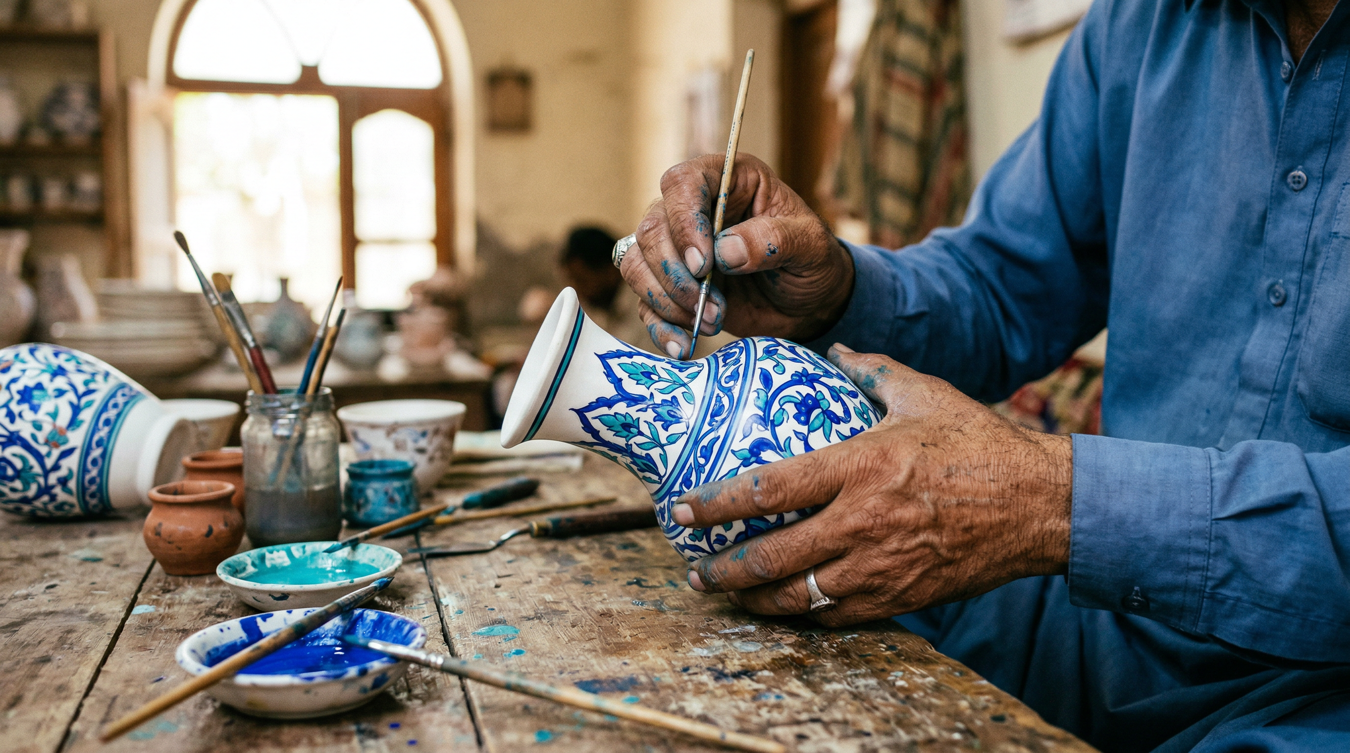 Who Makes Craftan's Handmade Pottery? The Artisans Behind Authentic Blue Pottery and Swati Art in Pakistan