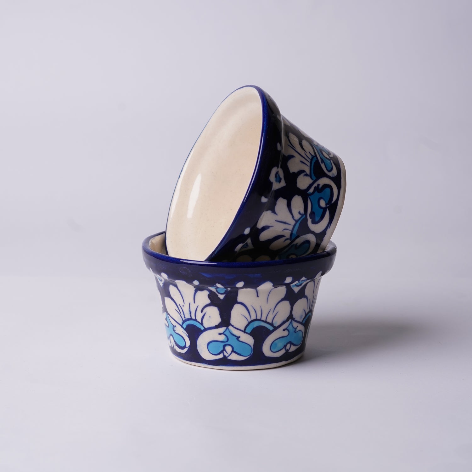 4″ Round Indoor Planter – Blue Heart Motif