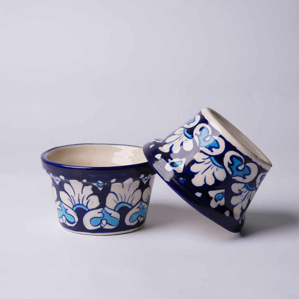 4″ Round Indoor Planter – Blue Heart Motif