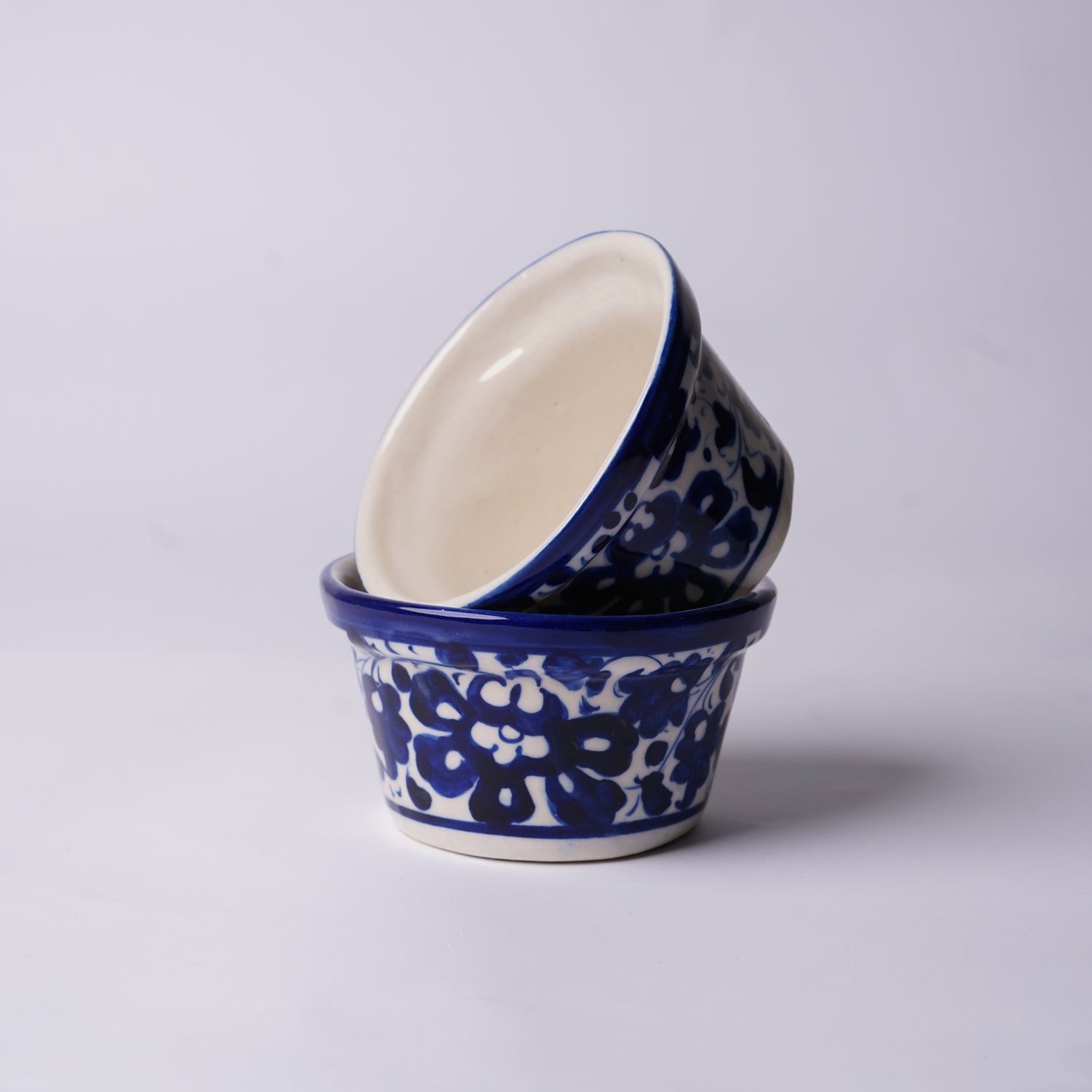 2.5″ Mini Indoor Planter – Blue Petal Pattern