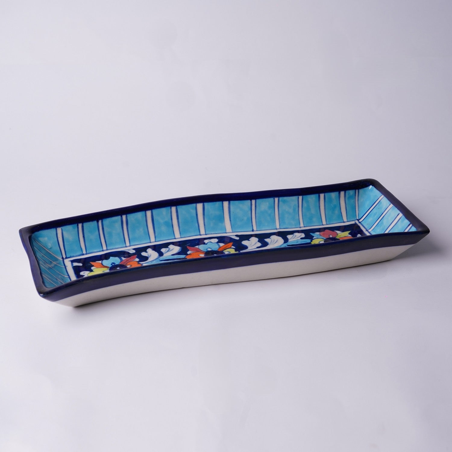 Wave-Shape Snack Dish — Pakistani handcrafted pottery platter — Craftan Pakistan