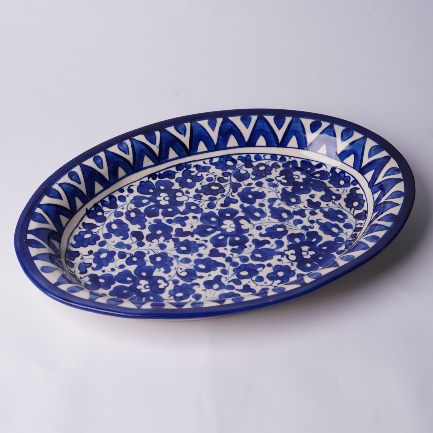 Oval Rice Dish Large Design 1 — Multani ceramic platter — Craftan Pakistan