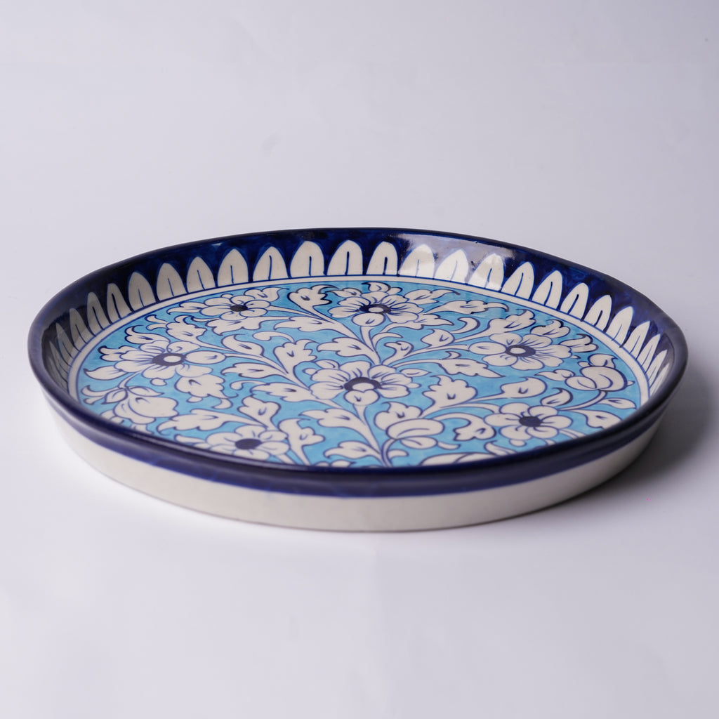 Azure Meadow Pizza Serving Platter