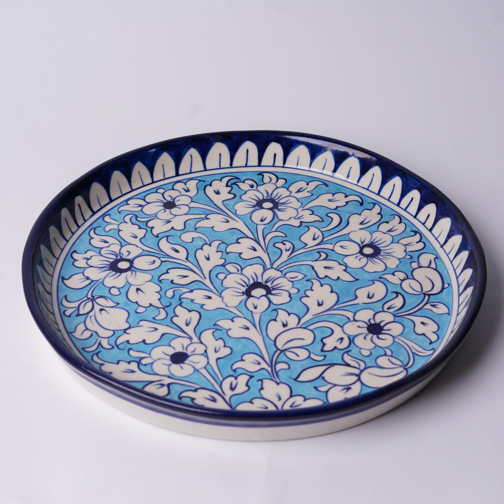 Azure Meadow Pizza Serving Platter
