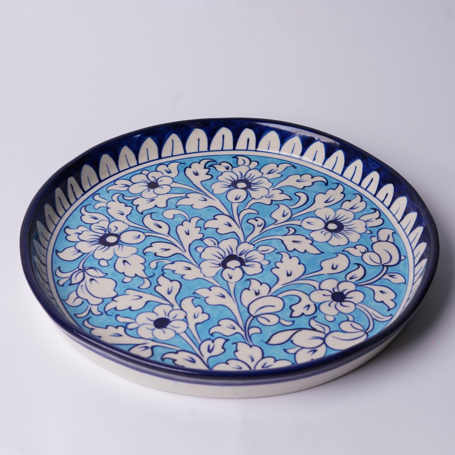 Azure Meadow Pizza Serving Platter
