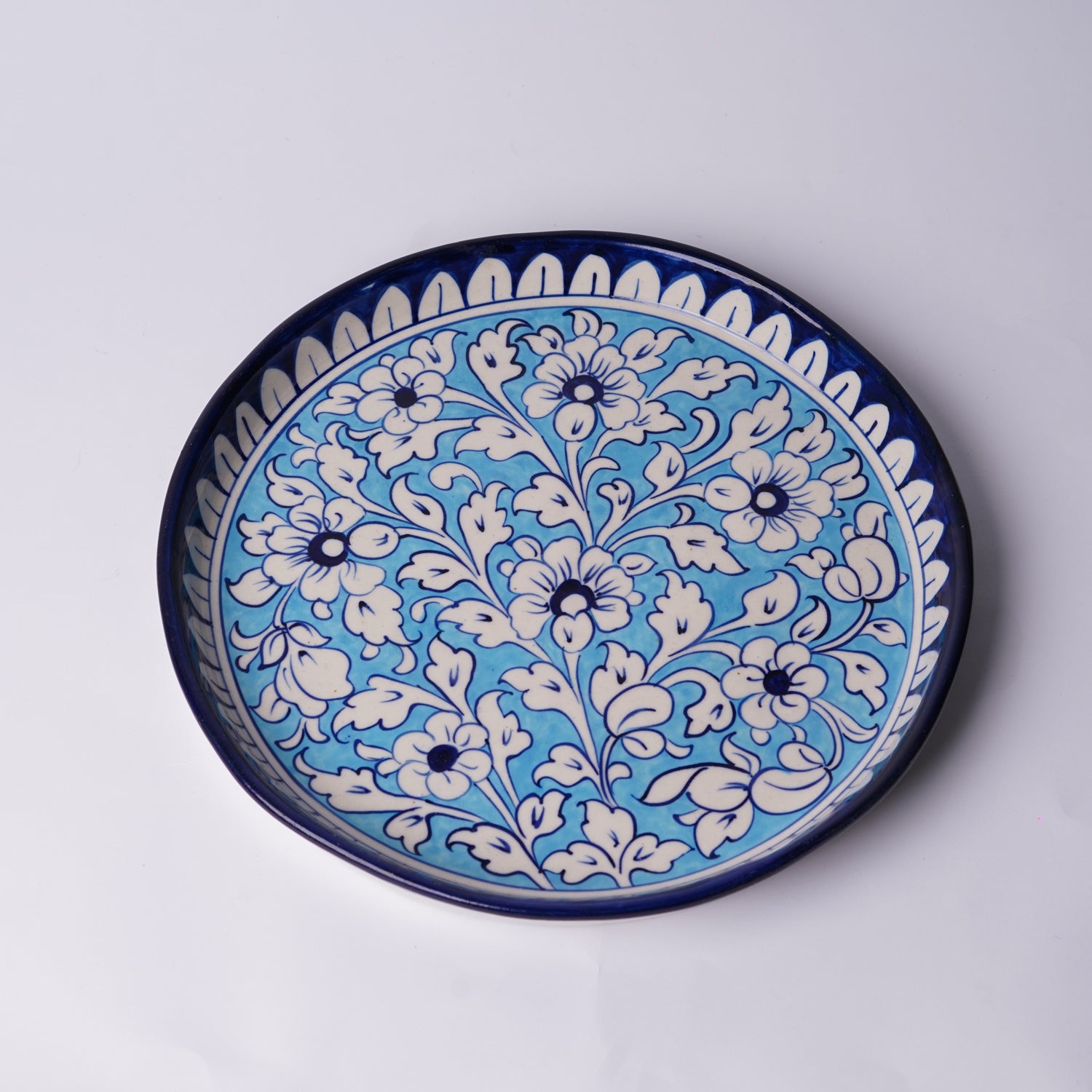 Azure Meadow Pizza Serving Platter