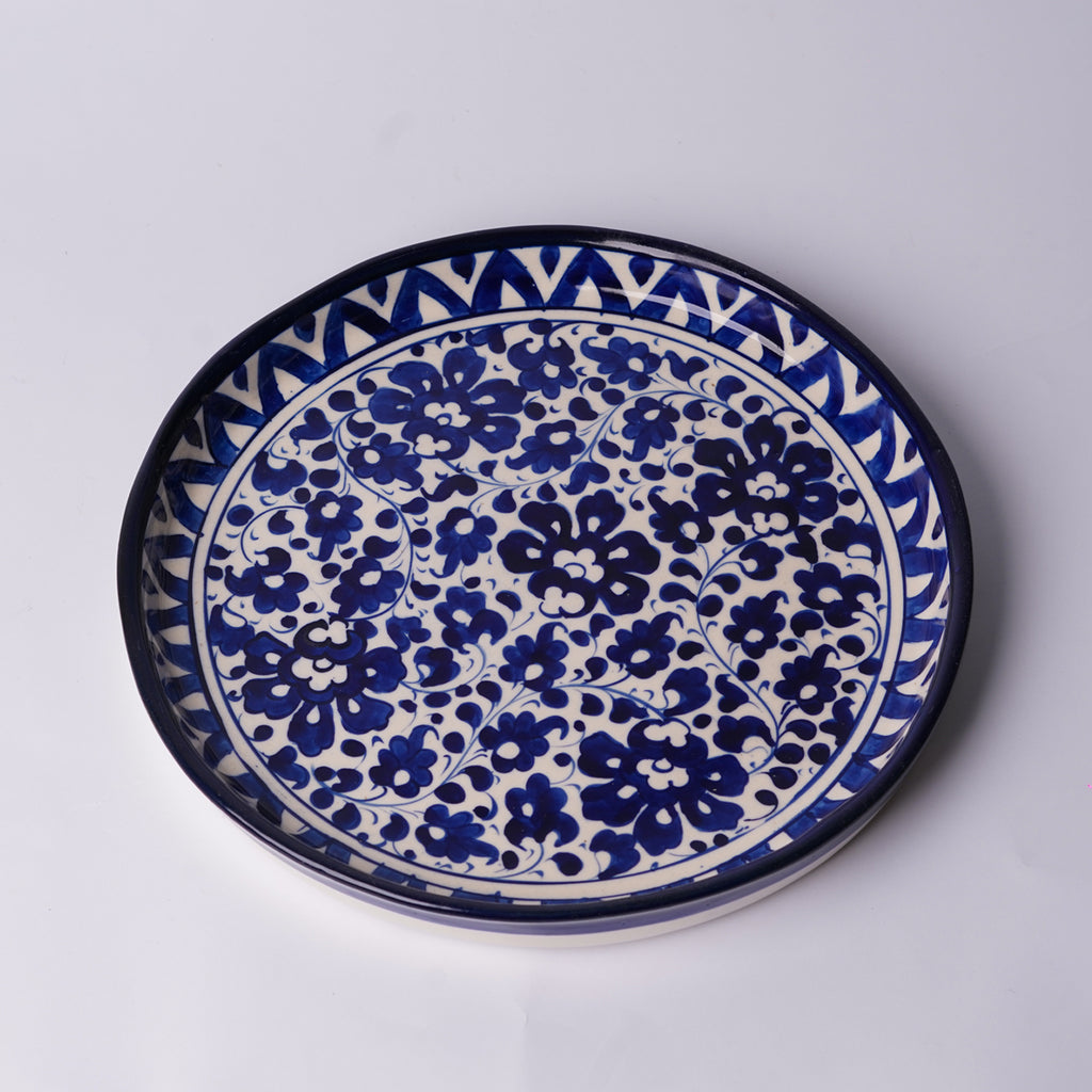 Cerulean Bloom Pizza Serving Platter