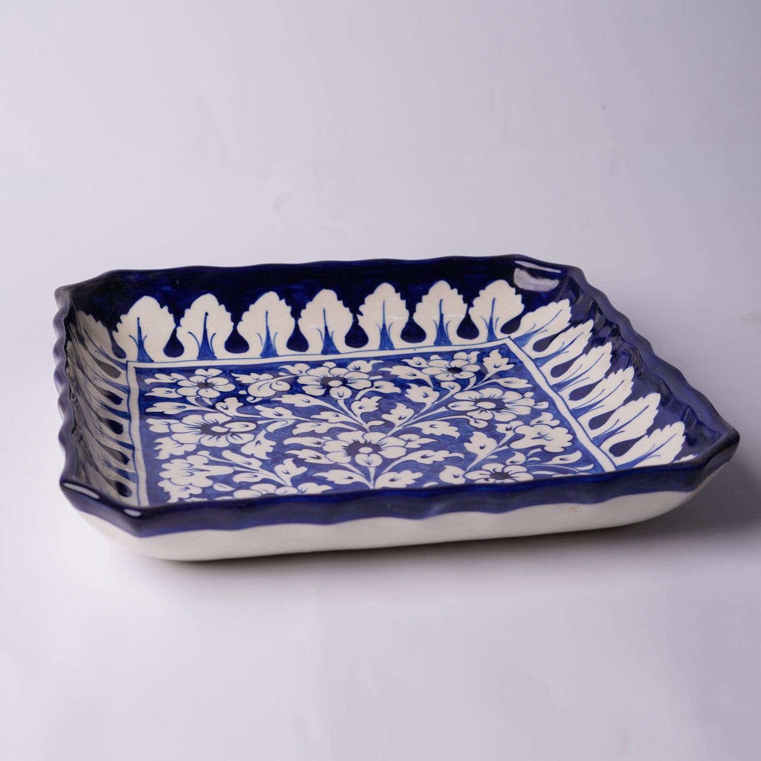 Square Serving Dish 11-inch– Blue Leaves