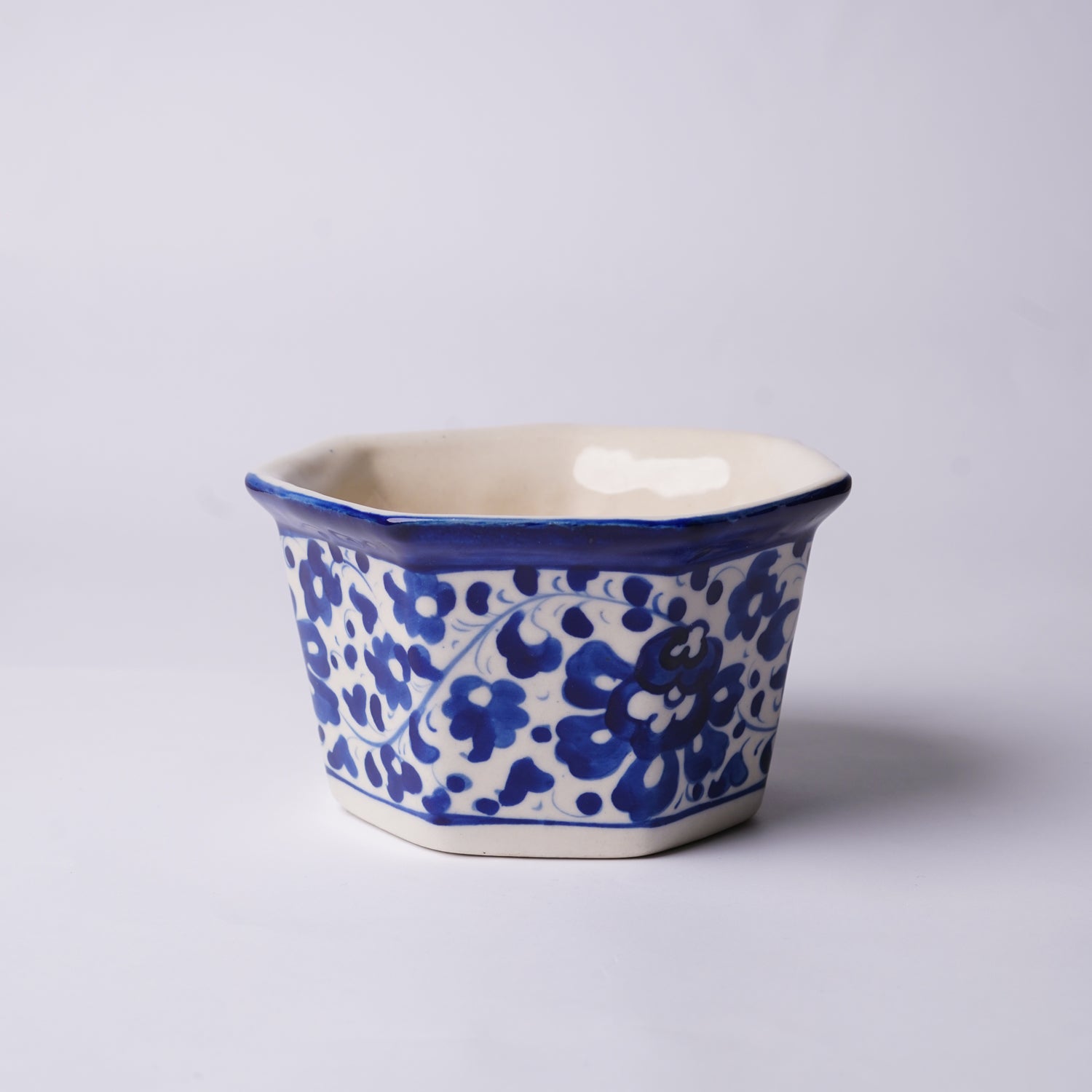 6″ Hexagon Indoor Planter – Blue Heart Floral Design