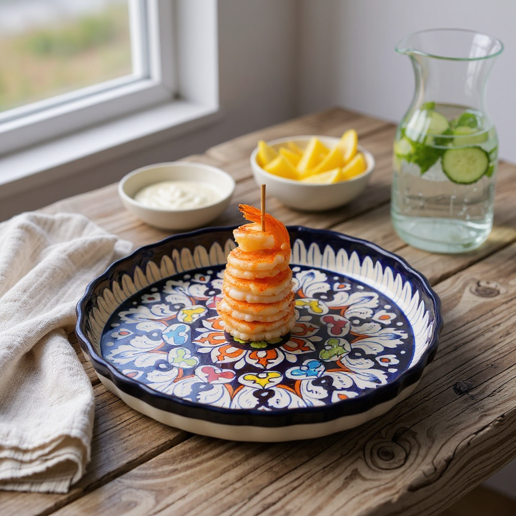 Blue Pottery Apple Pie Ceramic Dish – Large – Design 2