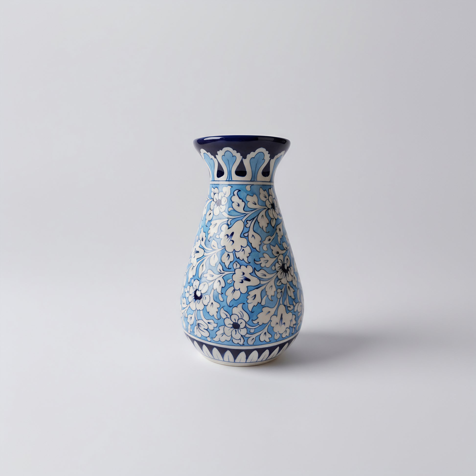 12-Inch Multani Blue Pottery Vase – Hand-Painted Ceramic Decor