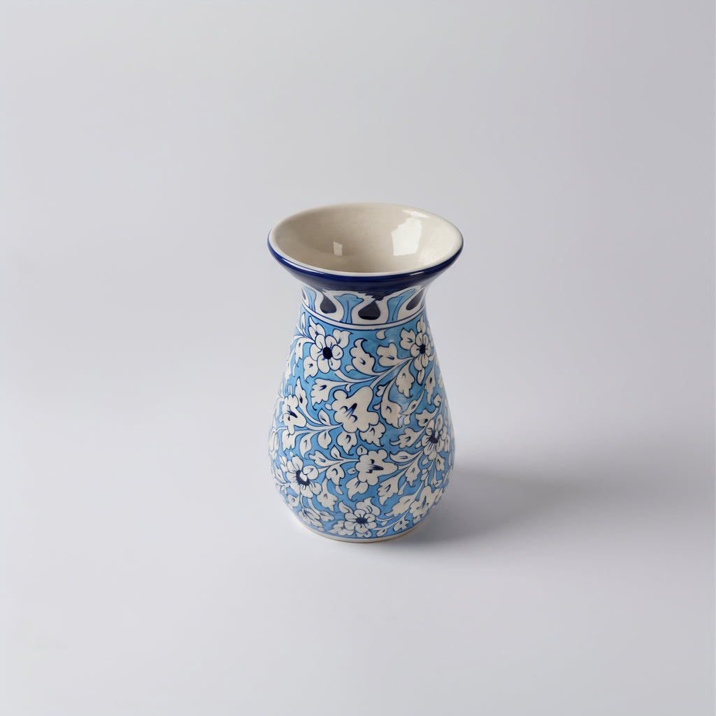 12-Inch Multani Blue Pottery Vase – Hand-Painted Ceramic Decor