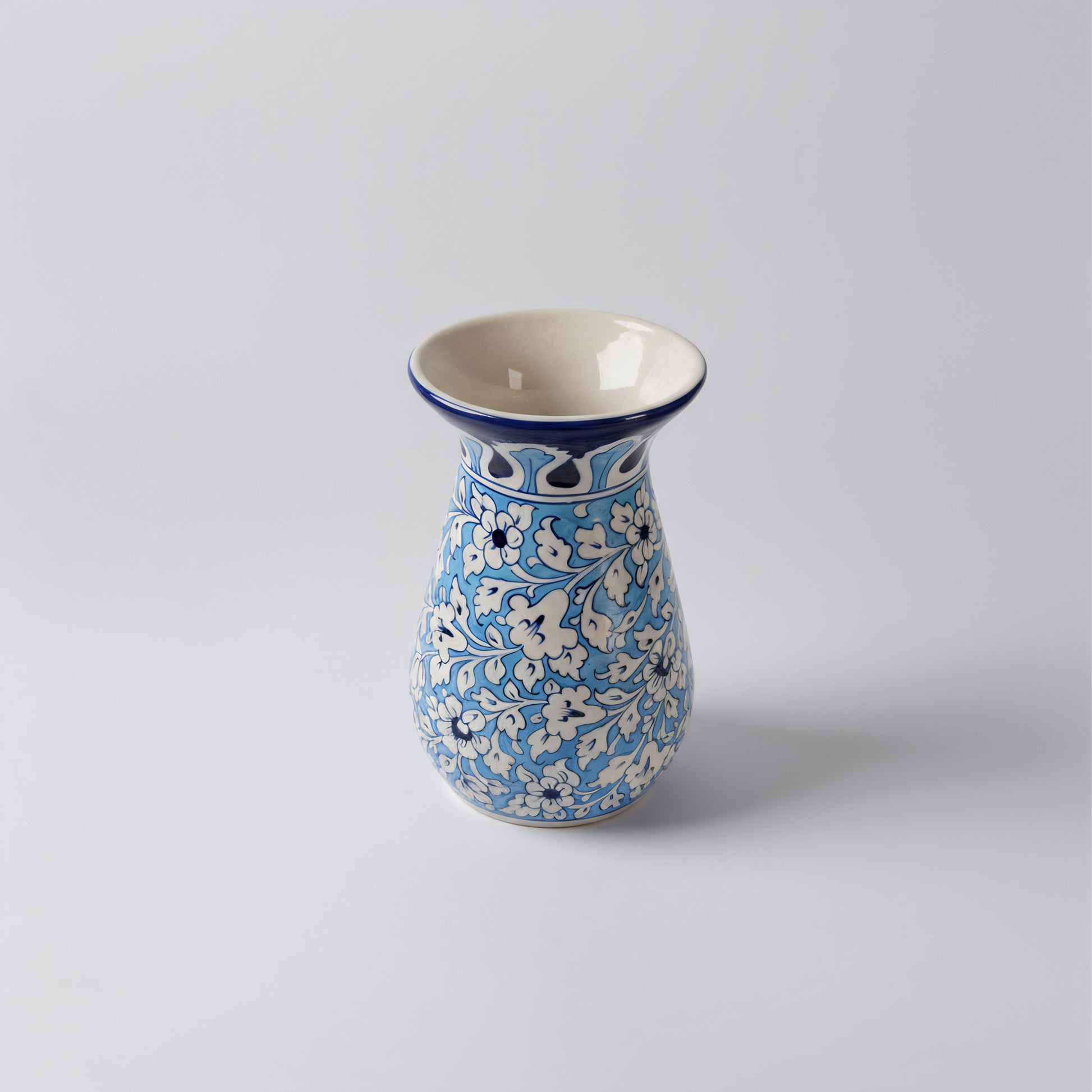 12-Inch Multani Blue Pottery Vase – Hand-Painted Ceramic Decor