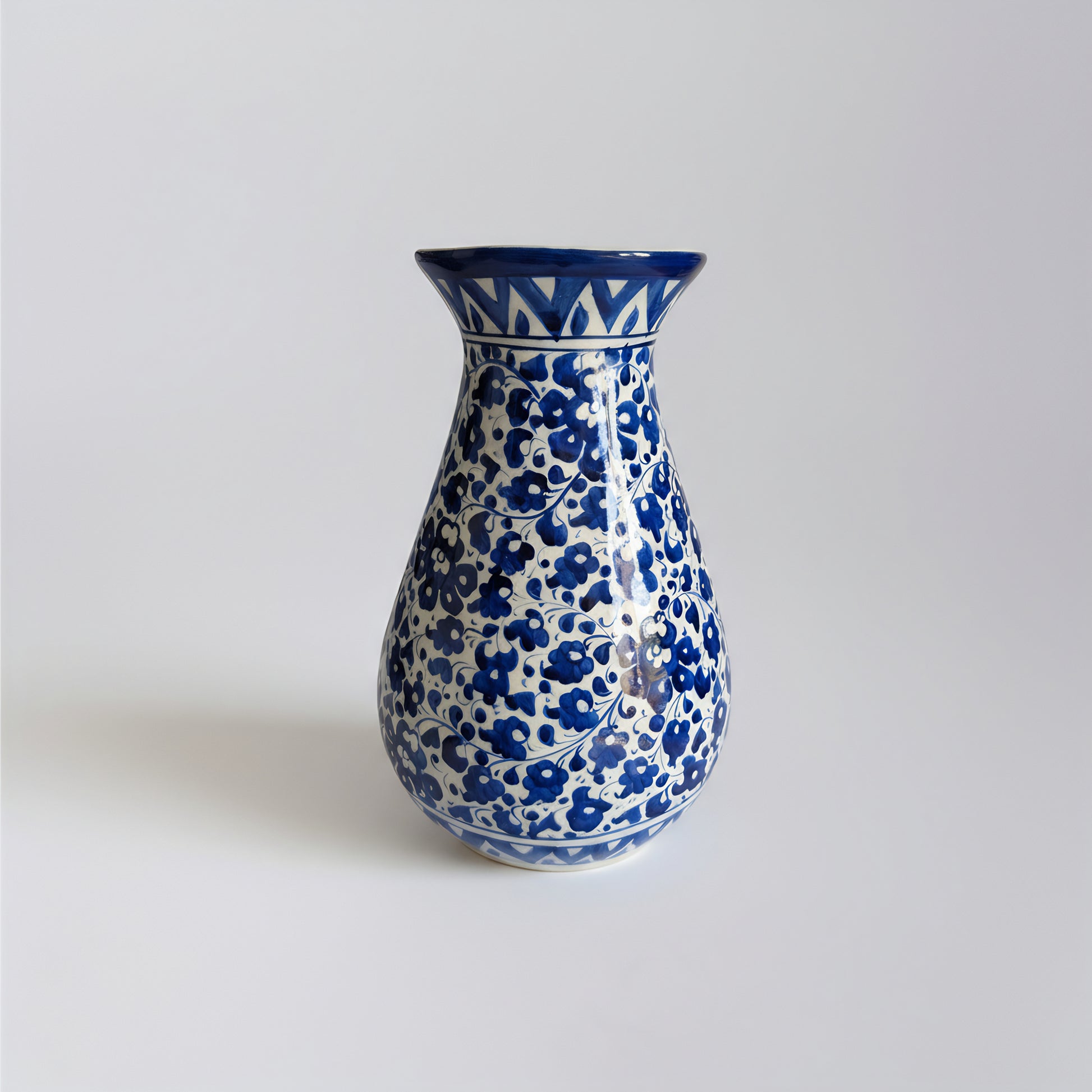 12-Inch Multani Blue Pottery Vase – Hand-Painted Ceramic Decor