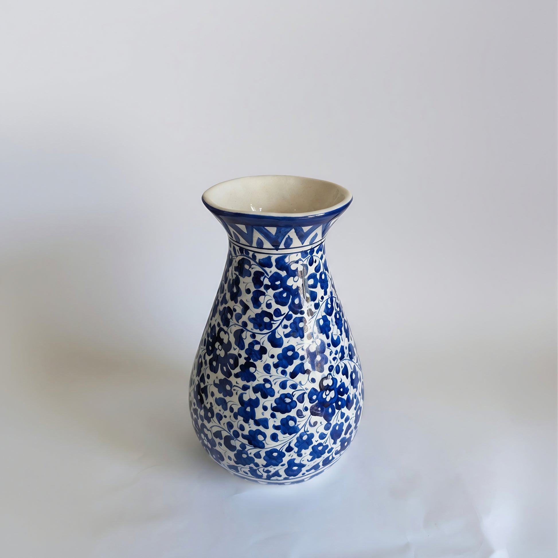 12-Inch Multani Blue Pottery Vase – Hand-Painted Ceramic Decor