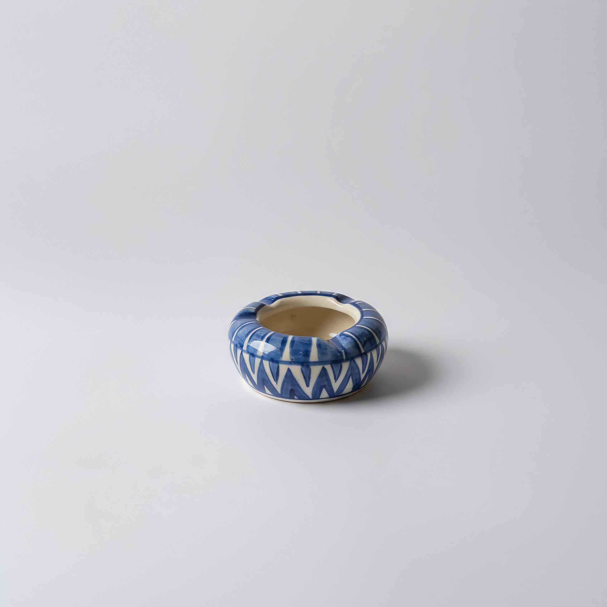 Blue Pottery Ashtray – Handcrafted Ceramic desk organizer & table accessory