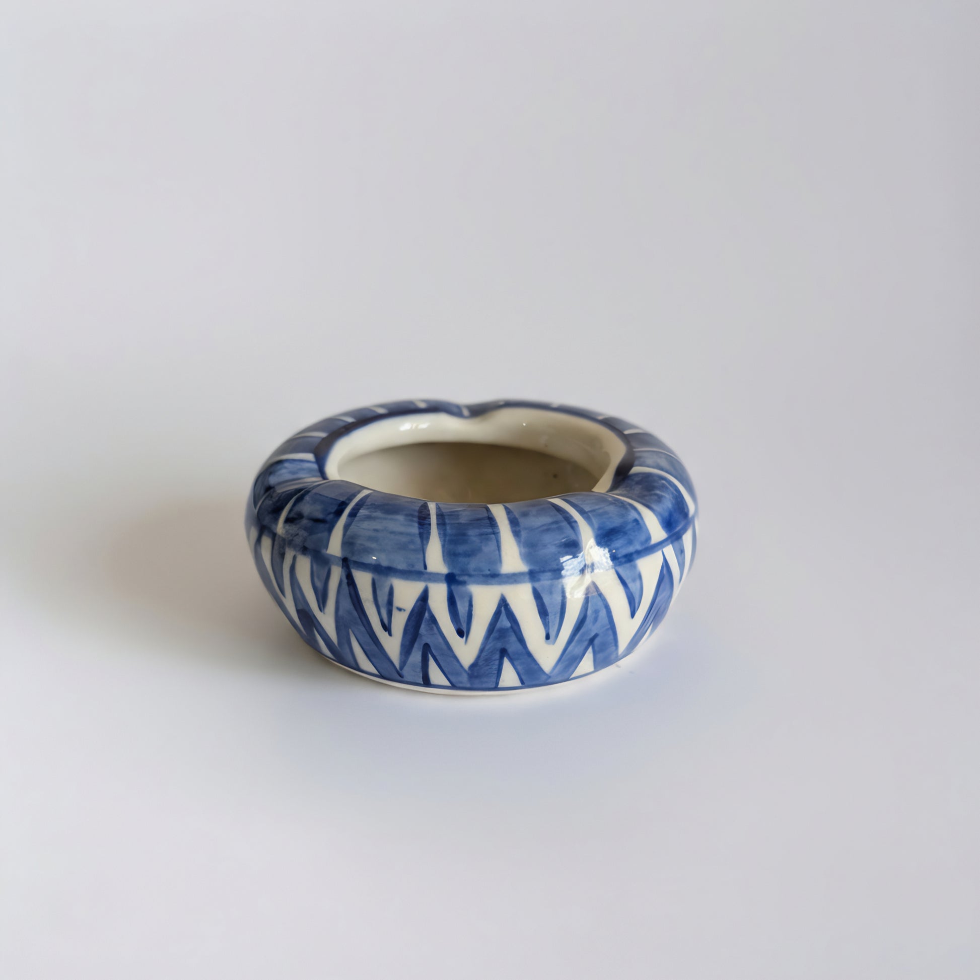 Blue Pottery Ashtray – Handcrafted Ceramic desk organizer & table accessory