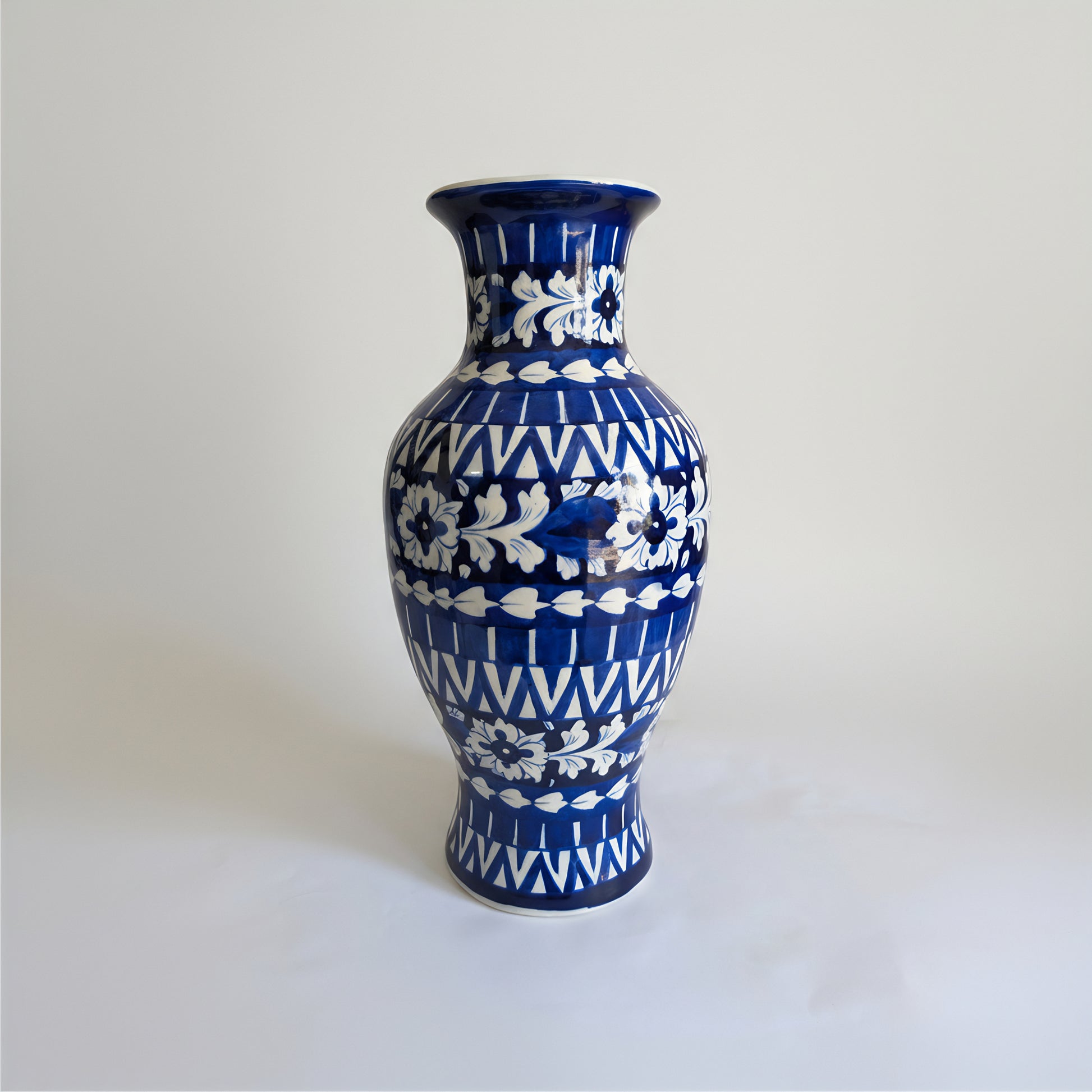 17-Inch Multani Blue Pottery Vase – Handcrafted Ceramic Statement Piece