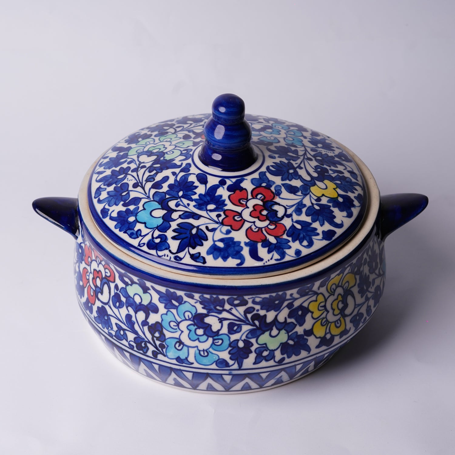 Hand-Painted Lidded Serving Pot