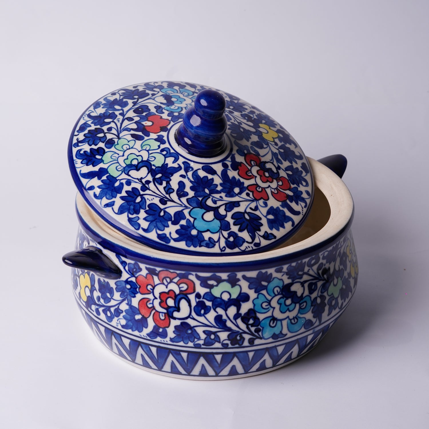 Hand-Painted Lidded Serving Pot