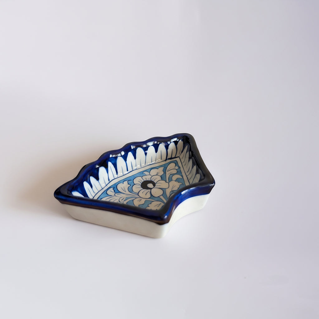 Multani blue pottery serving set showcasing authentic handcrafted geometric designs — Craftan Pakistan