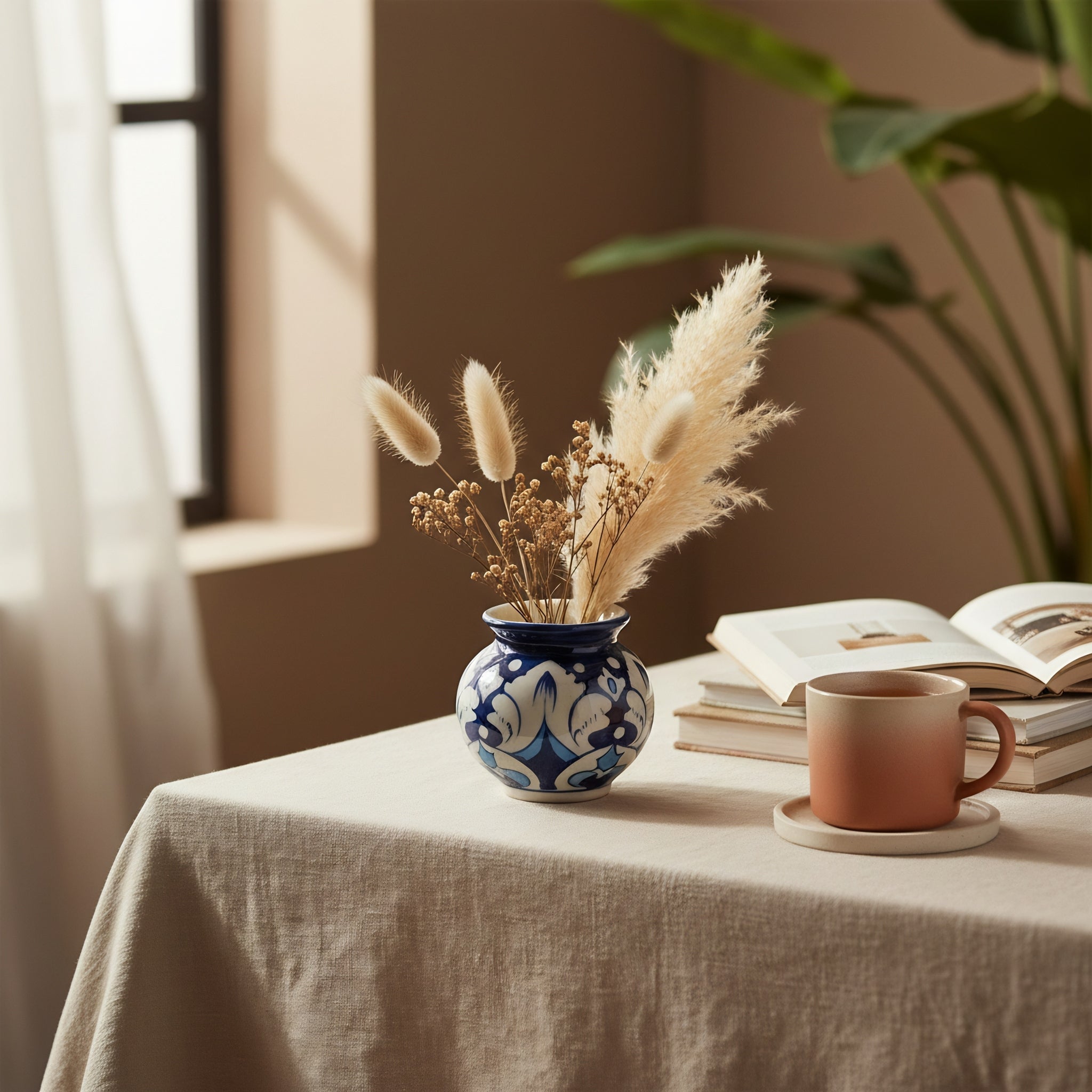 Midnight Blue Lotus Blue Pottery Mini Decor Pot – 3 Inch