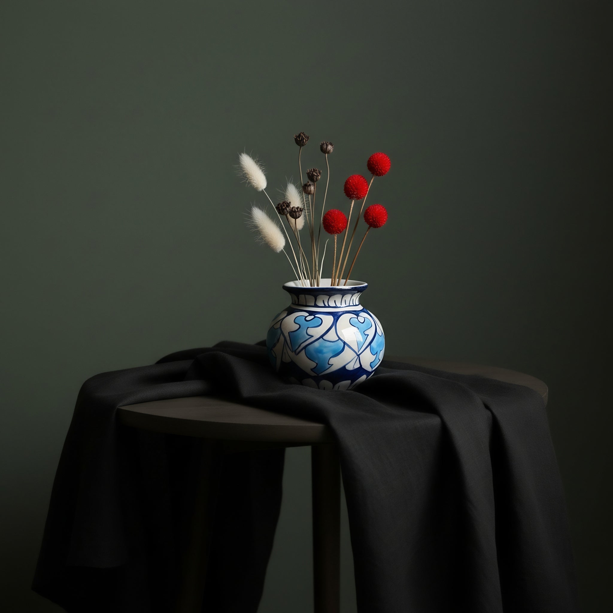 Cobalt Cloud-Band Blue Pottery Mini Decor Pot – 3 Inch (Traditional Garwi)