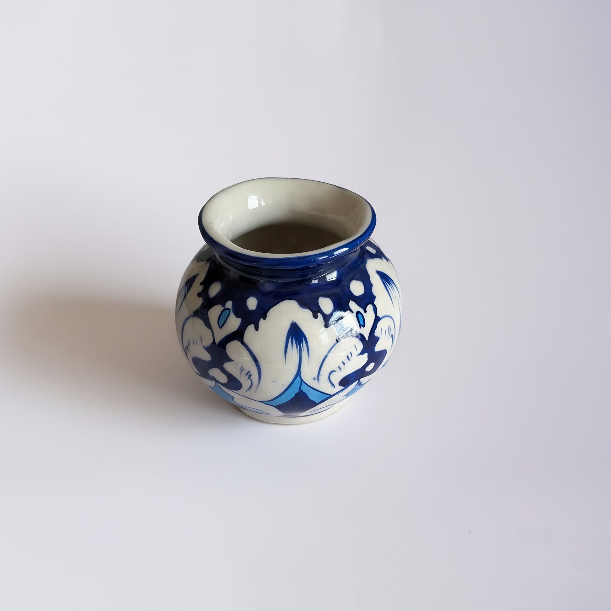 Midnight Blue Lotus Blue Pottery Mini Decor Pot – 3 Inch