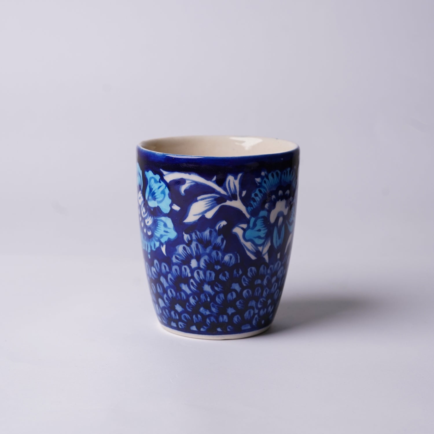 300 ml Blue Floral Ceramic Glasses
