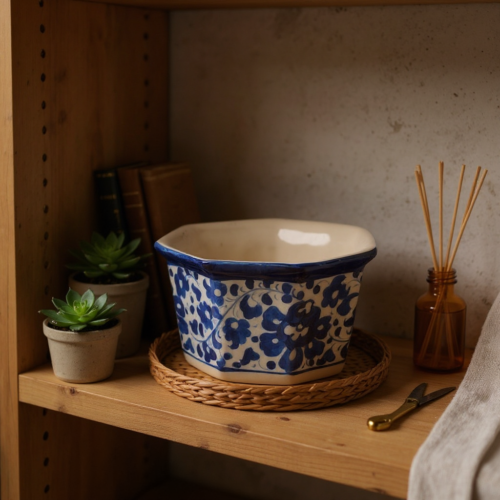 6″ Hexagon Indoor Planter – Blue Heart Floral Design