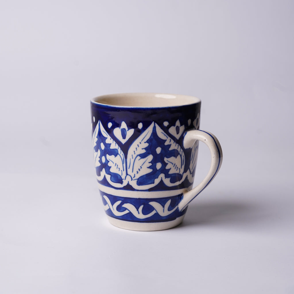 300 ml Blue Floral Ceramic Mug & Glasses