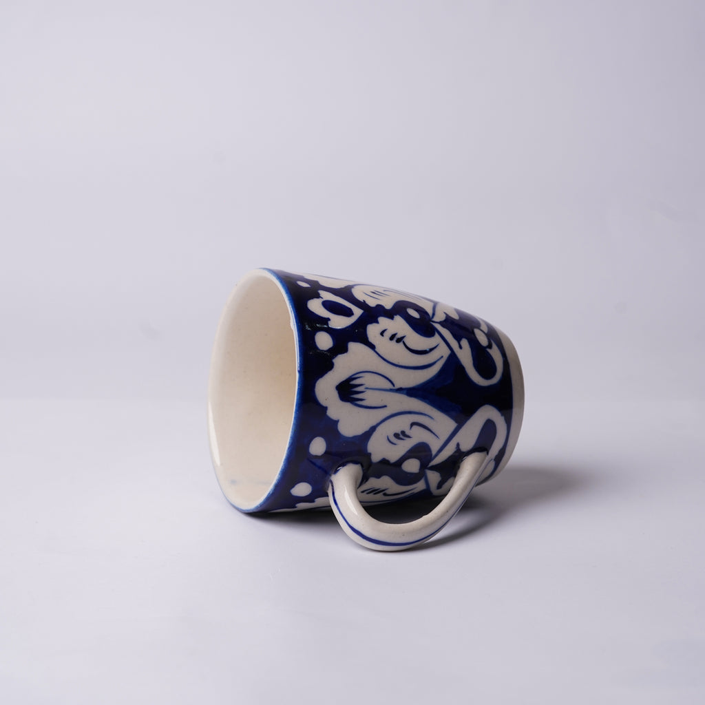 300 ml Blue Floral Ceramic Mug & Glasses