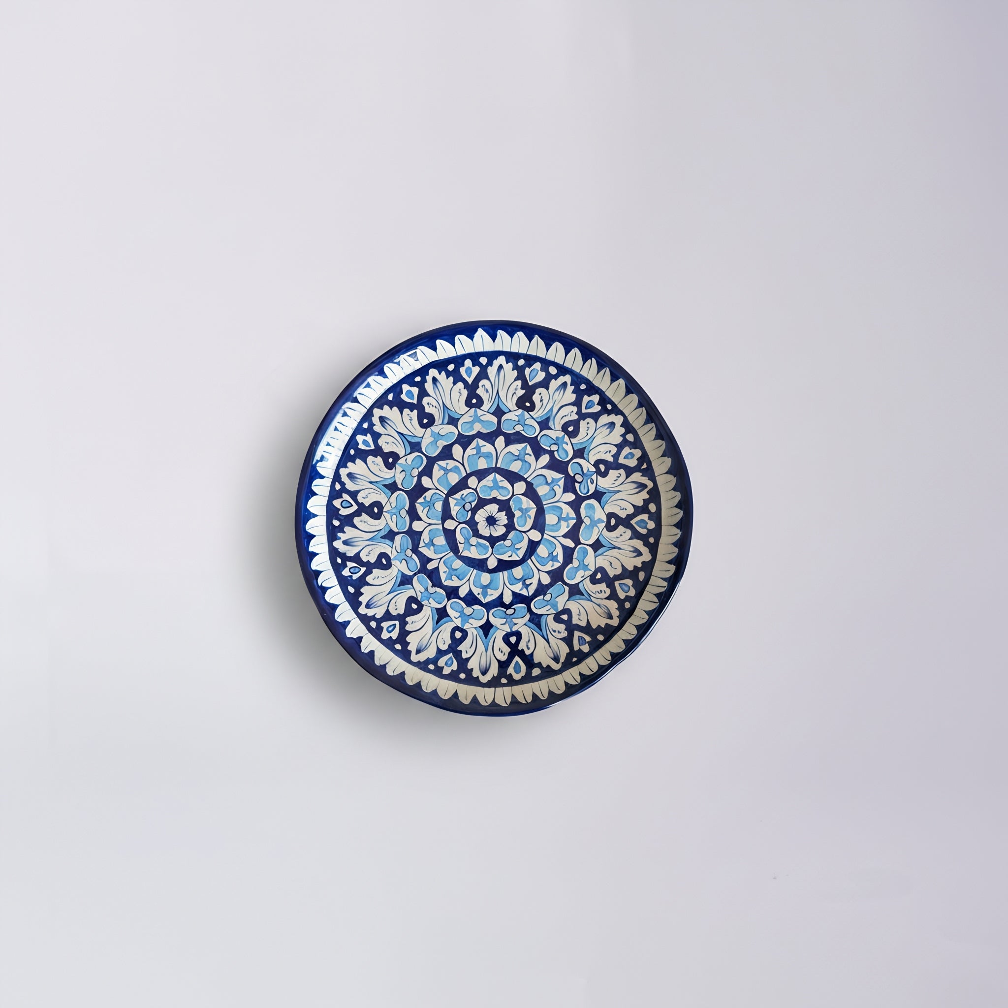 Blue Pottery Ceramic Handmade Platter & Wall Plate – 12 Inch