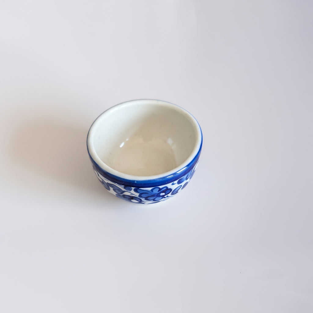 Blue Pottery Floral Small Serving Bowl — Pakistani handmade ceramic — Craftan Pakistan