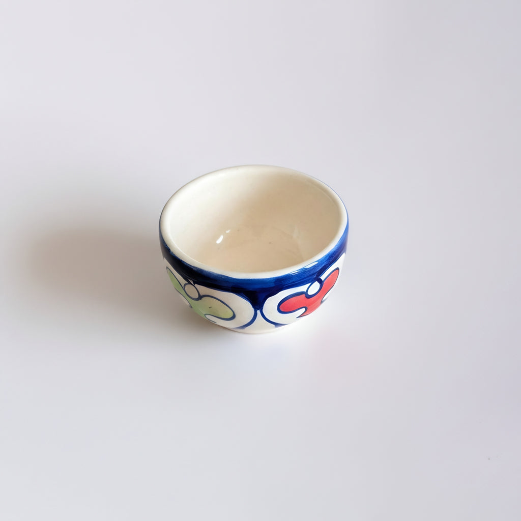 Blue Pottery Multicolor Floral Small Serving Bowl — Pakistani ceramic craft — Craftan Pakistan