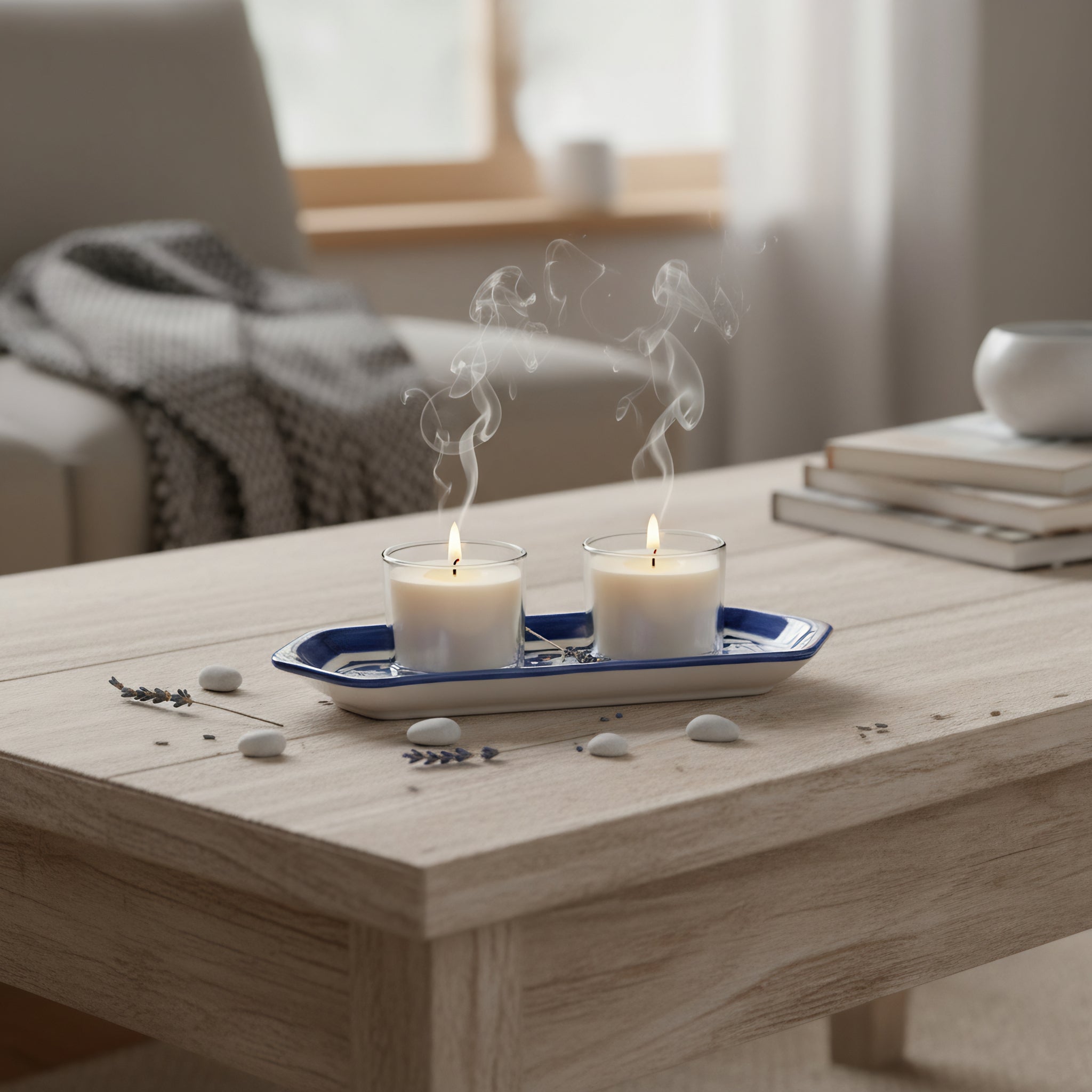 Blue Pottery Rectangular Dish — 6″ × 2″ Multani Ceramic (Floral Leaf Motif)