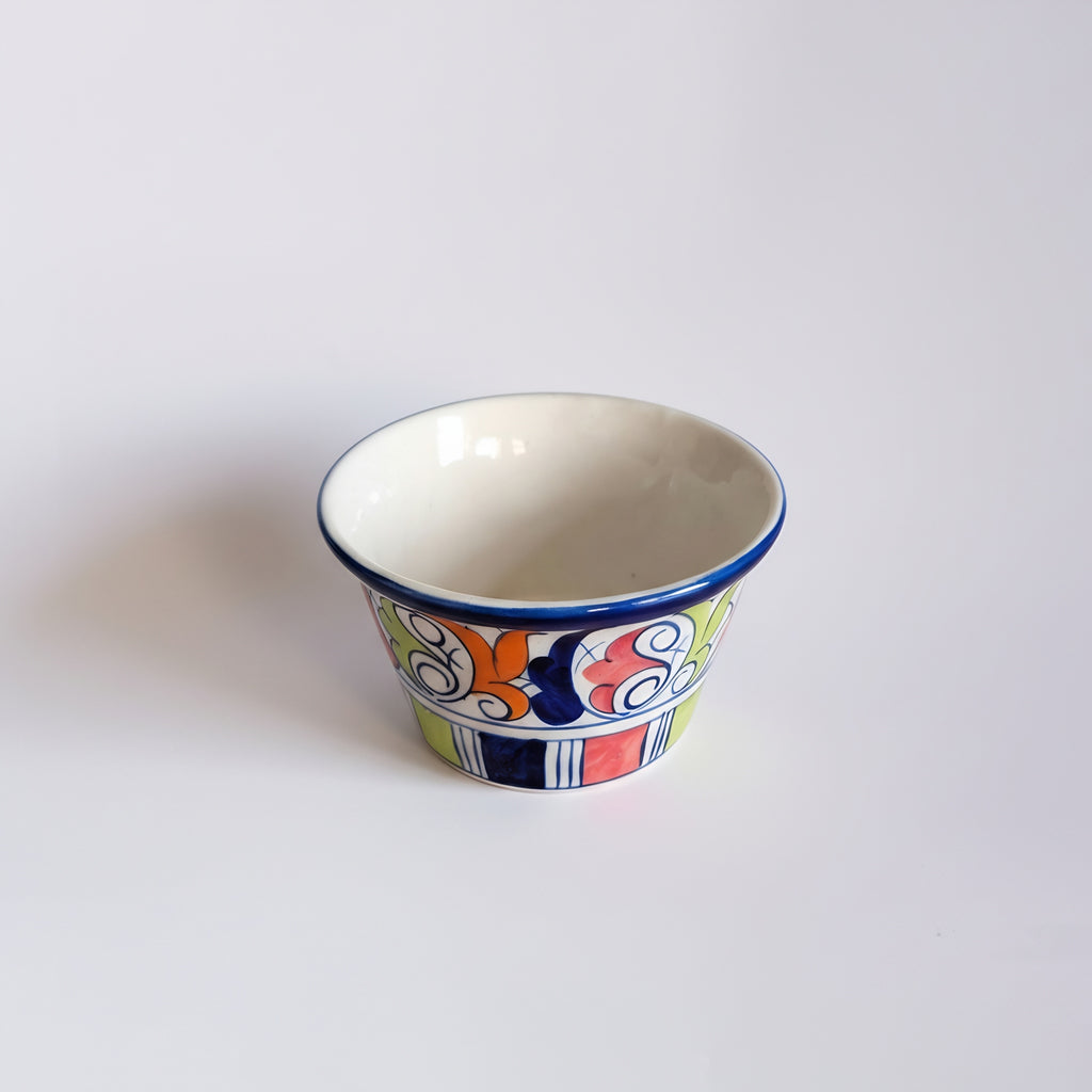Small decorative Blue Pottery Planter with floral motifs — Pakistani handmade — Craftan Pakistan