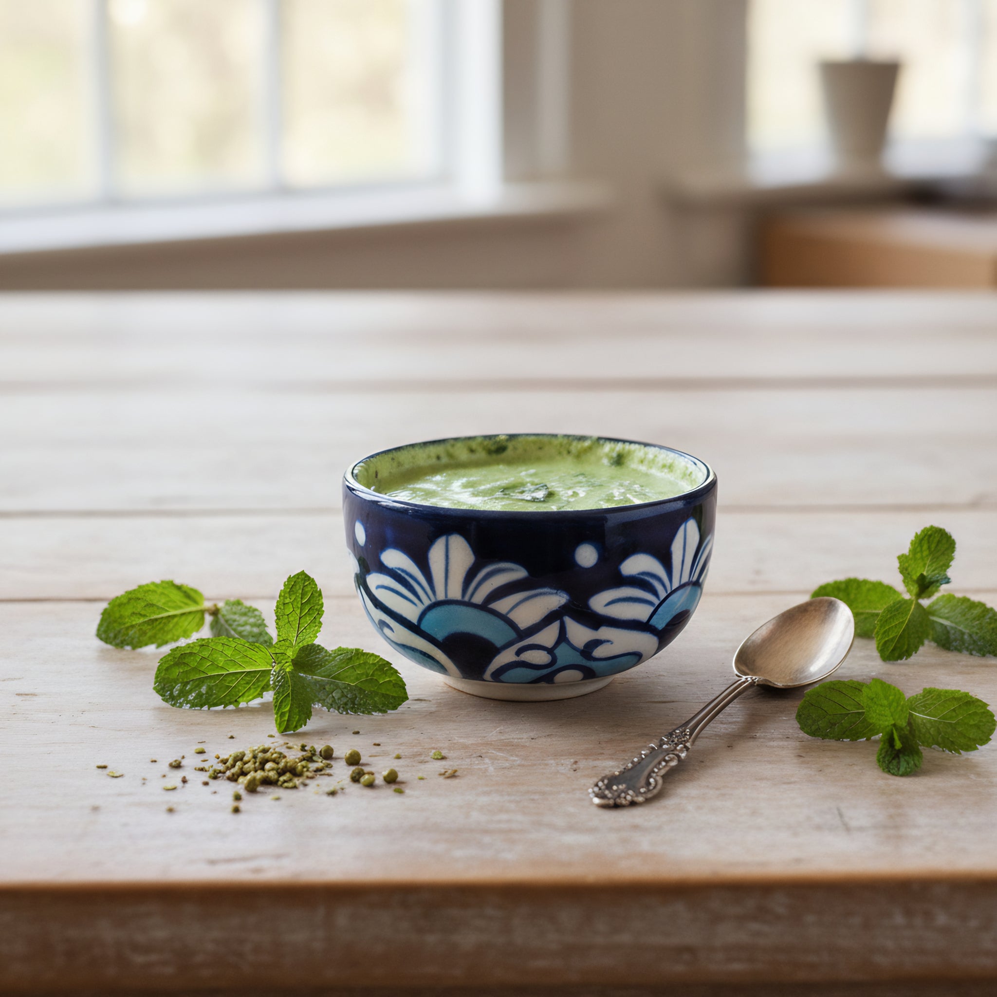 Hand-Painted Small Blue Pottery Bowl — 3″ Multani Ceramic Sauce/Jewelry Dish