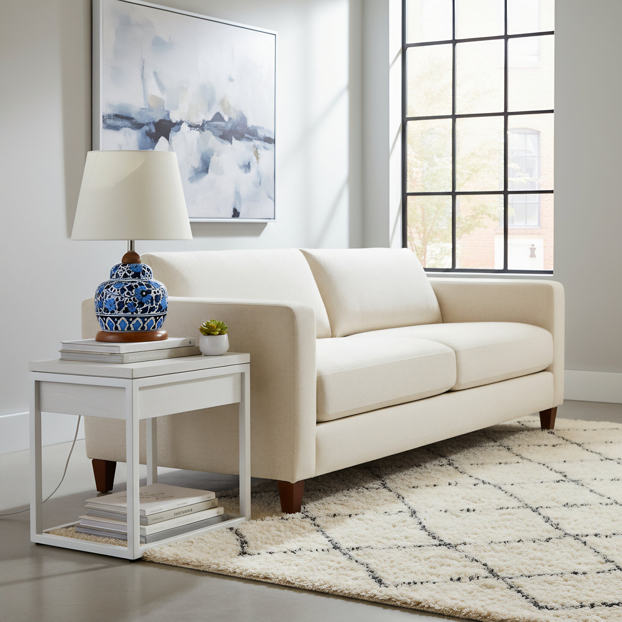 Handcrafted Multani Blue Pottery Lamp Base – Floral Vine Pattern