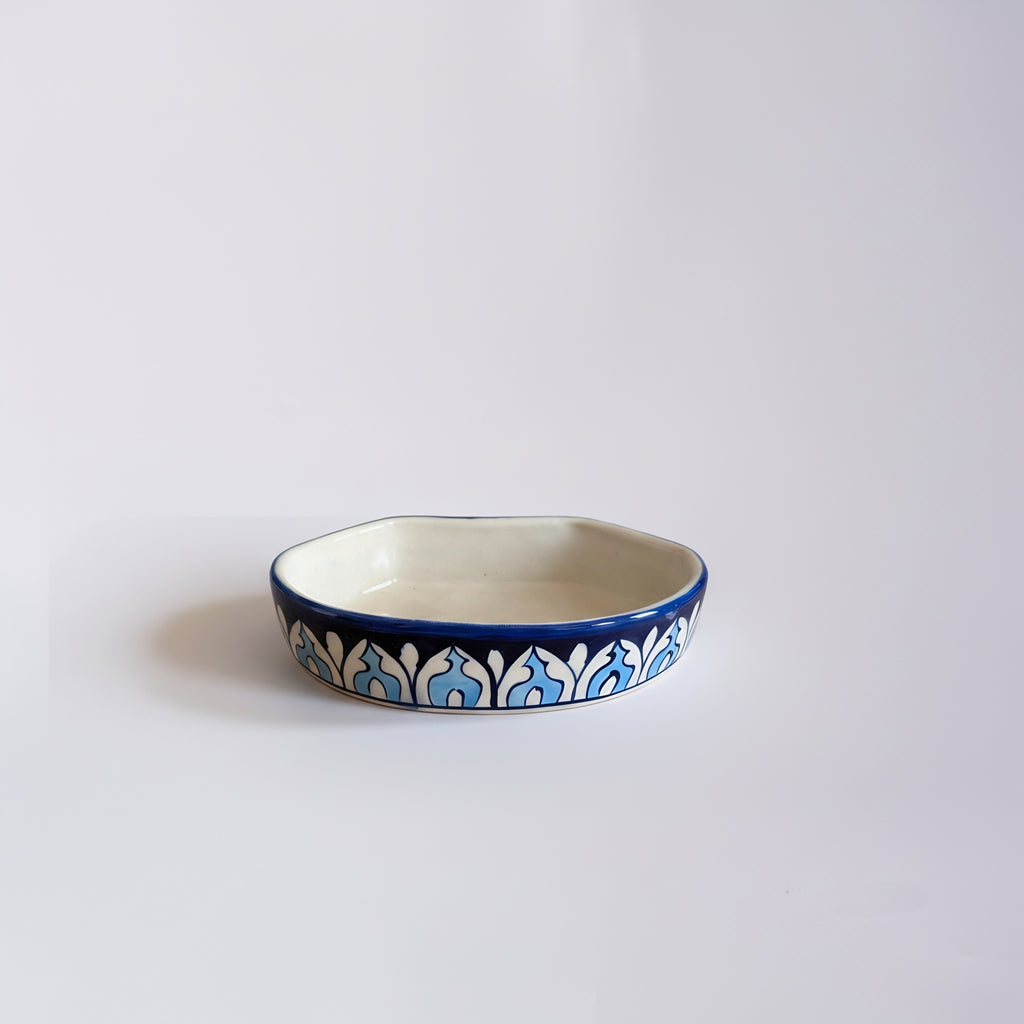 Handmade Blue Pottery Floral Soap Dish — Multani ceramic craft — Craftan Pakistan