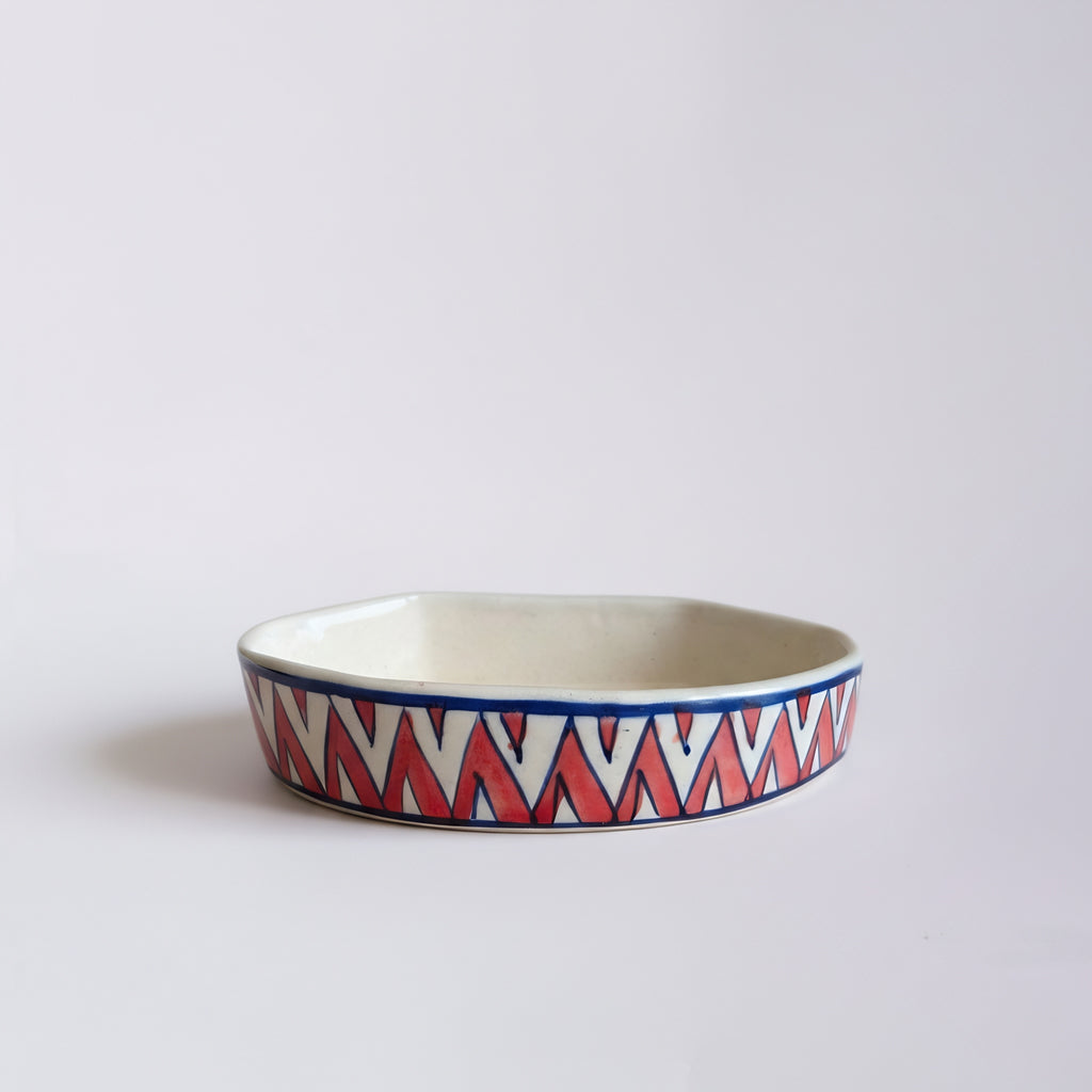 Handmade Blue Pottery Soap Dish Red Accents — Multani ceramic — Craftan Pakistan