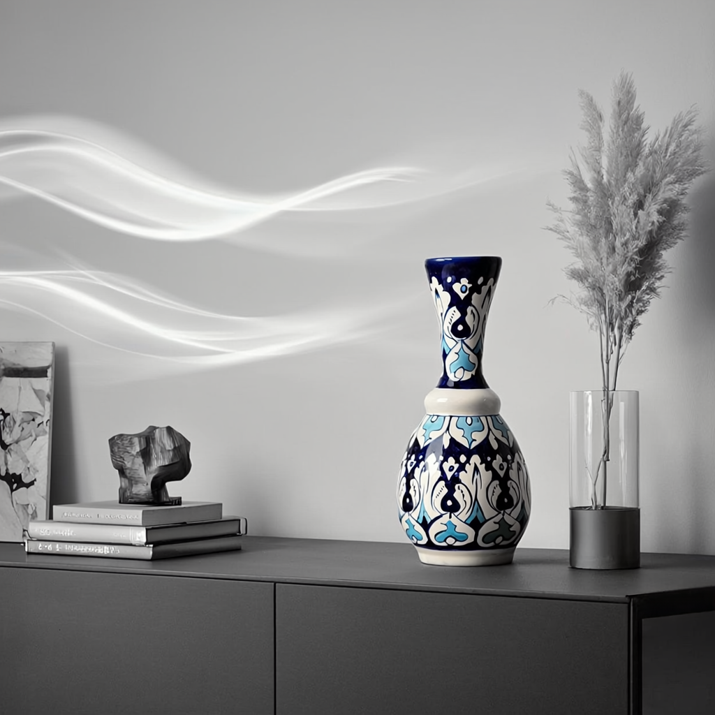 Multani Blue Pottery Vase – Handcrafted Surahi-Shaped Ceramic Decor