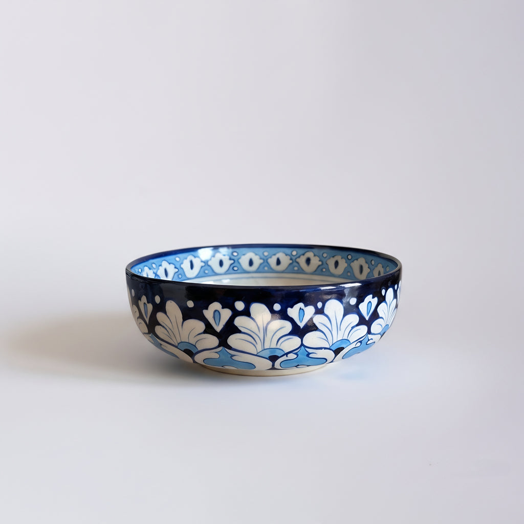 Multani Blue Pottery Sweet Bowls — traditional floral design — Craftan Pakistan