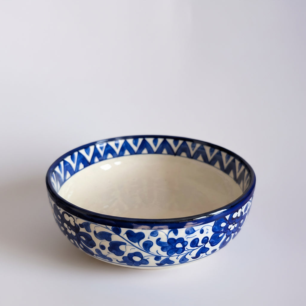 Blue Floral Soup & Sweet Serving Set — traditional blue pottery bowls — Craftan Pakistan