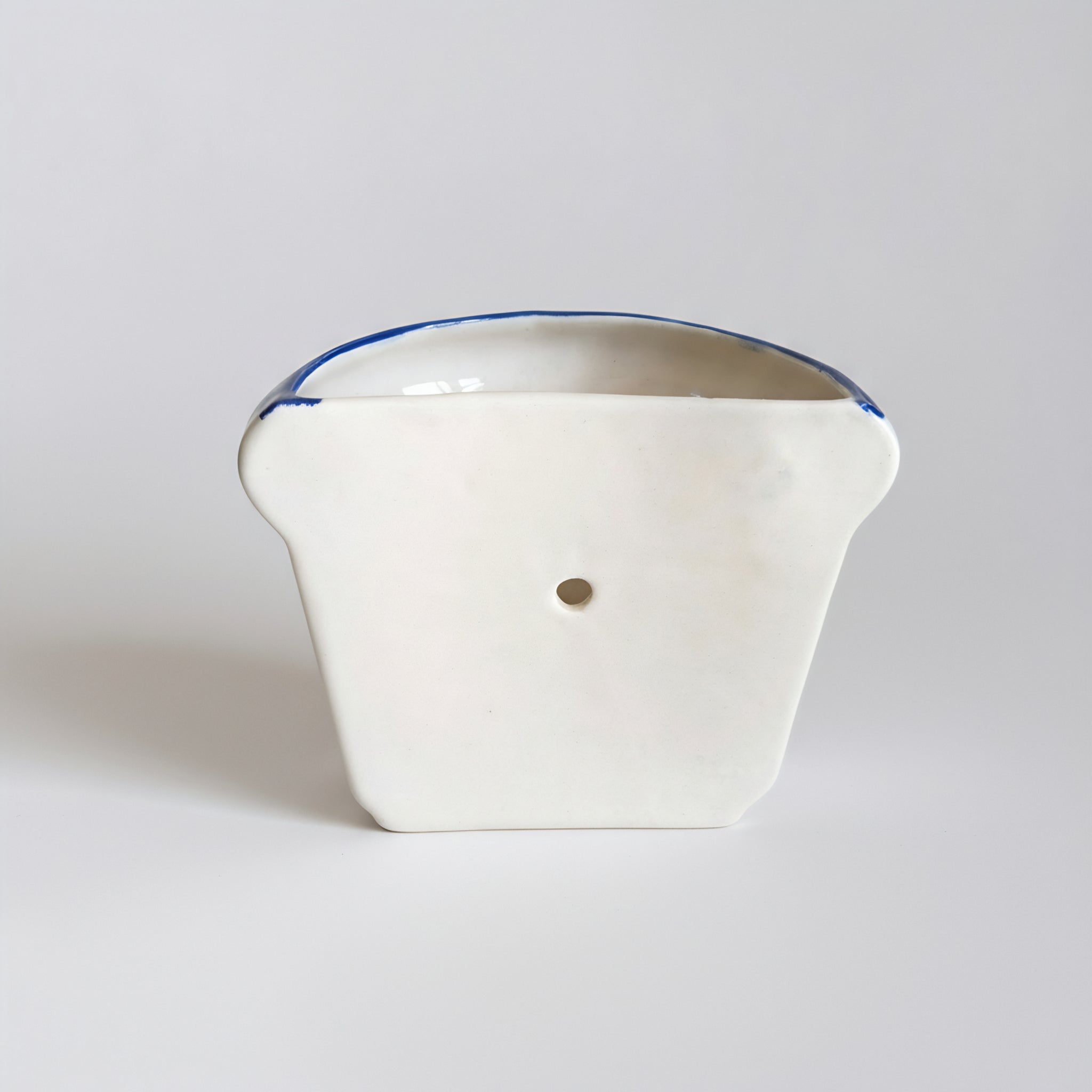 Blue Pottery Wall Planter — 5″ Multani Ceramic (Navy Blossom Motif)