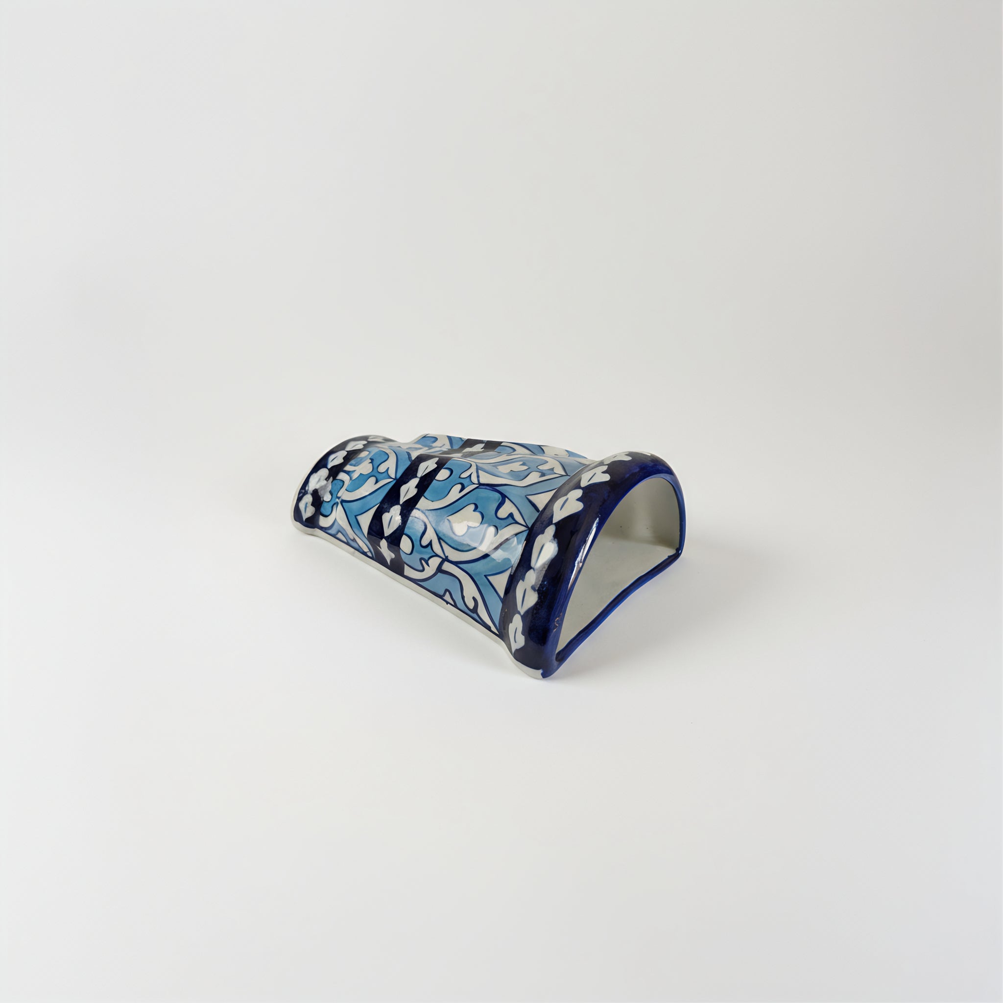 Handmade Multani Blue Pottery Wall Planter – 8 Inch Ceramic Hanging Pot