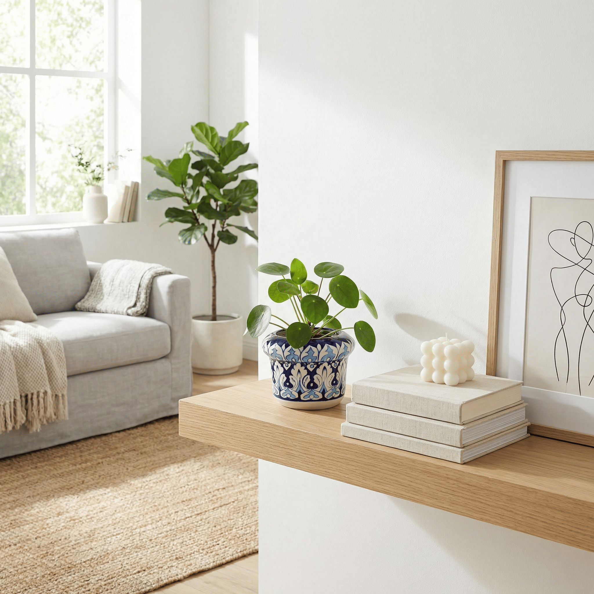 Handmade Blue Pottery Light Blue Planter - 5 Inch Ceramic (Copy