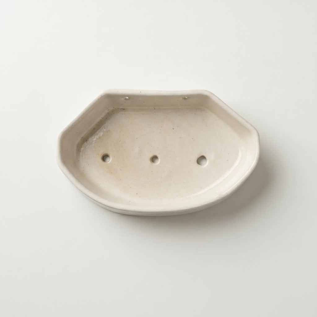 Multani Blue Pottery Soap Tray Geometrical Design– 6x3.5 Inch Ceramic Soap Holder with Drainage Holes