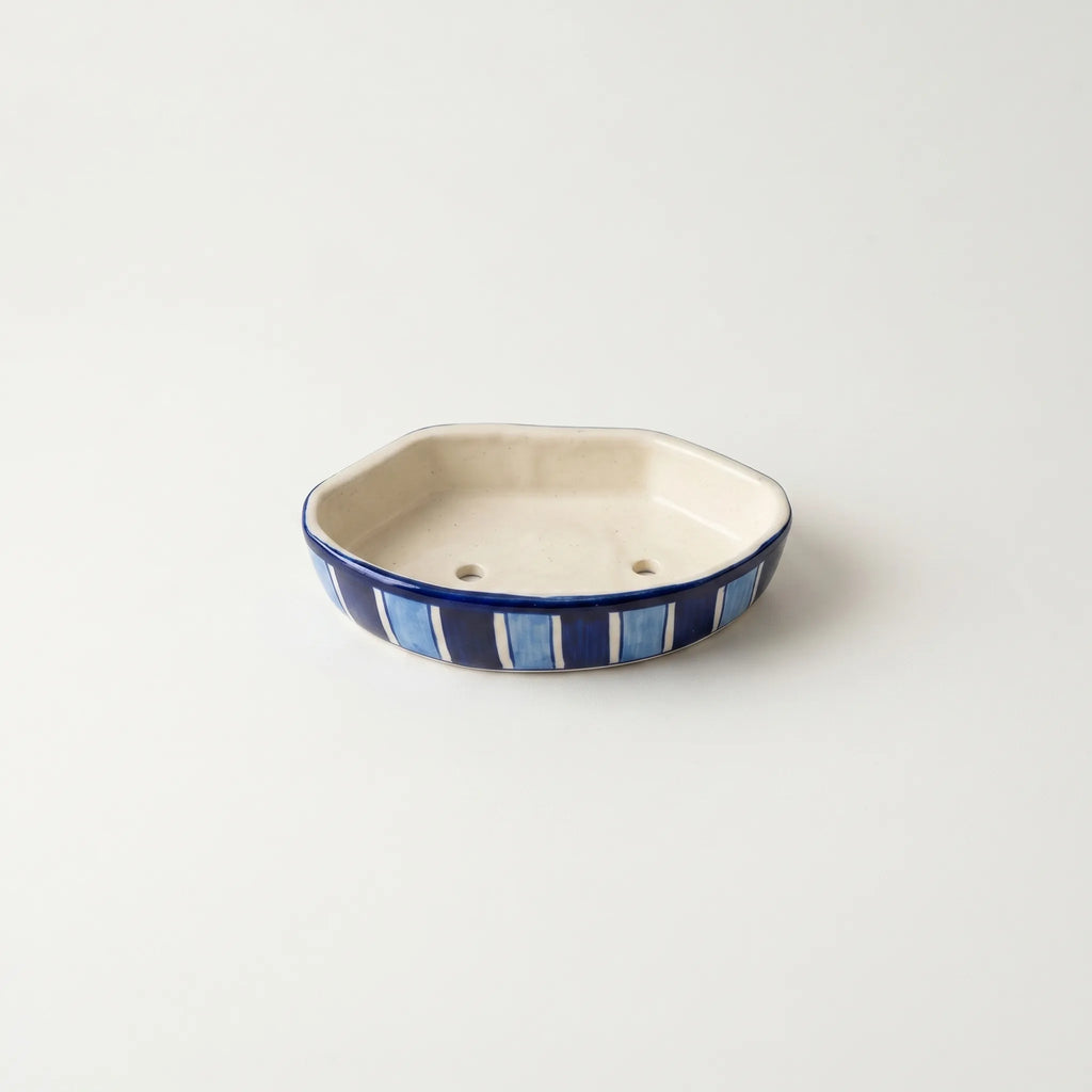 Multani Blue Pottery Soap Tray – 6x3.5 Inch Ceramic Soap Holder with Drainage Holes