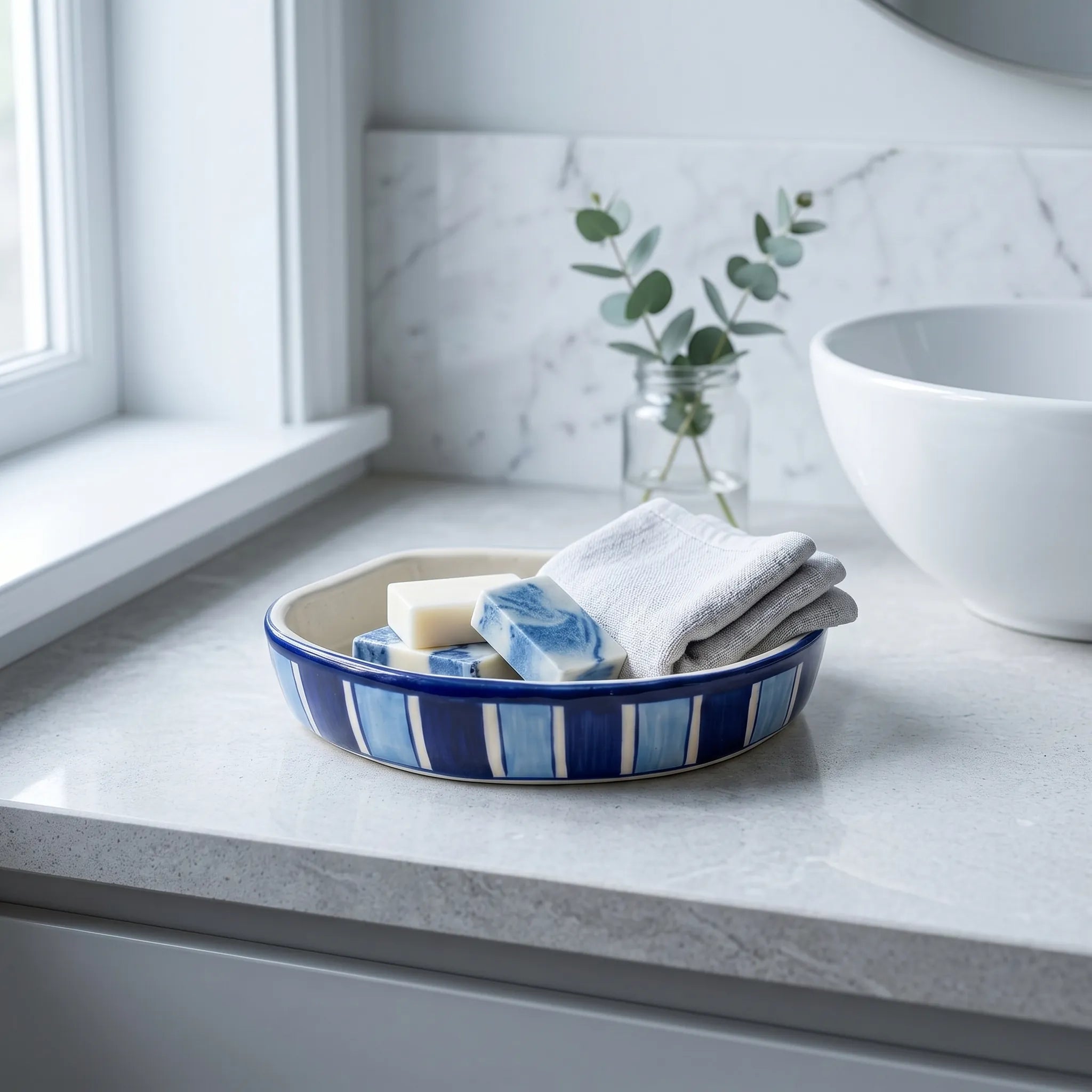 Multani Blue Pottery Soap Tray – 6x3.5 Inch Ceramic Soap Holder with Drainage Holes